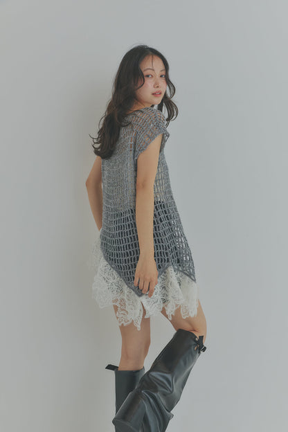 lace docking mesh knit
