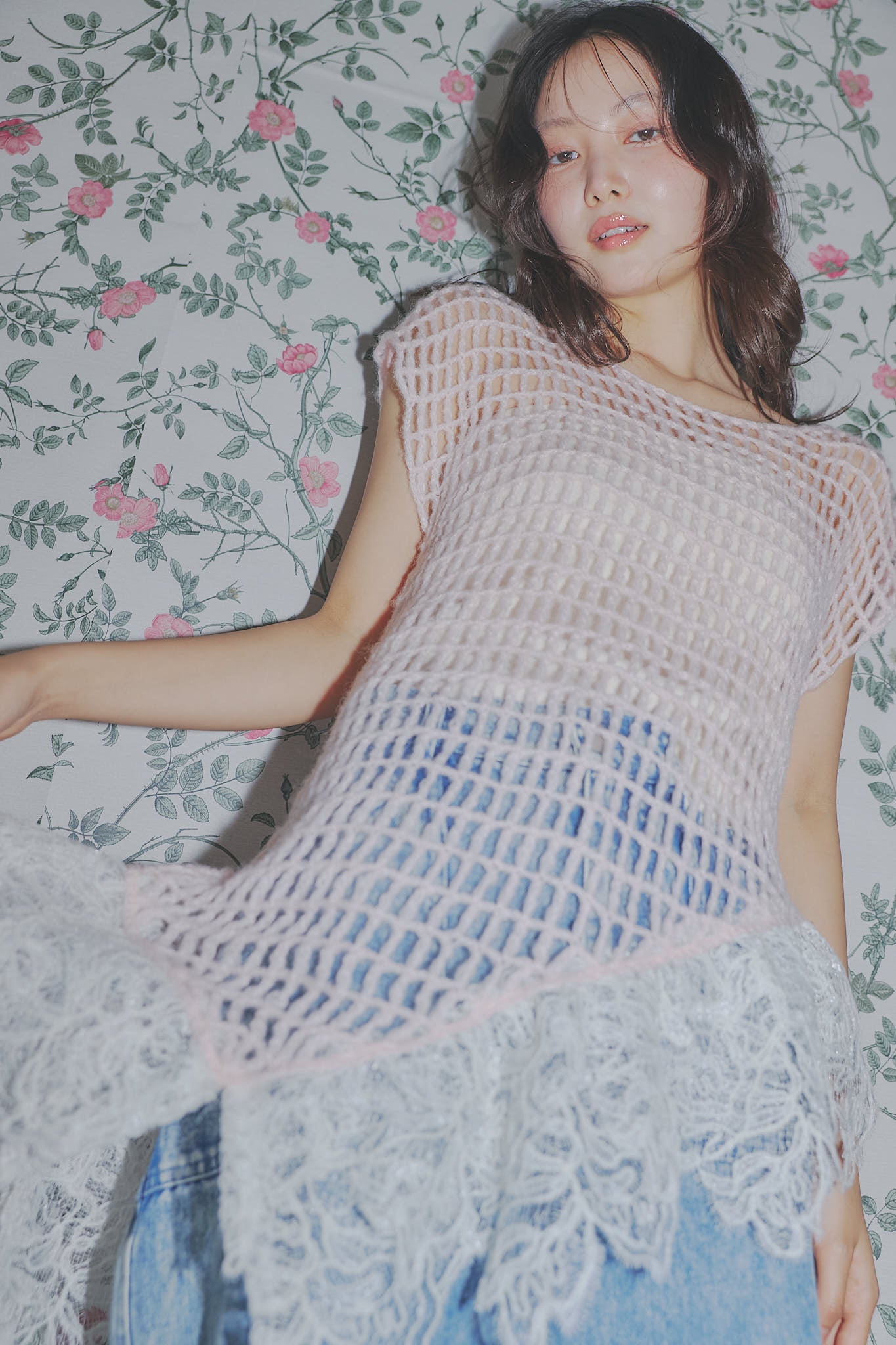lace docking mesh knit