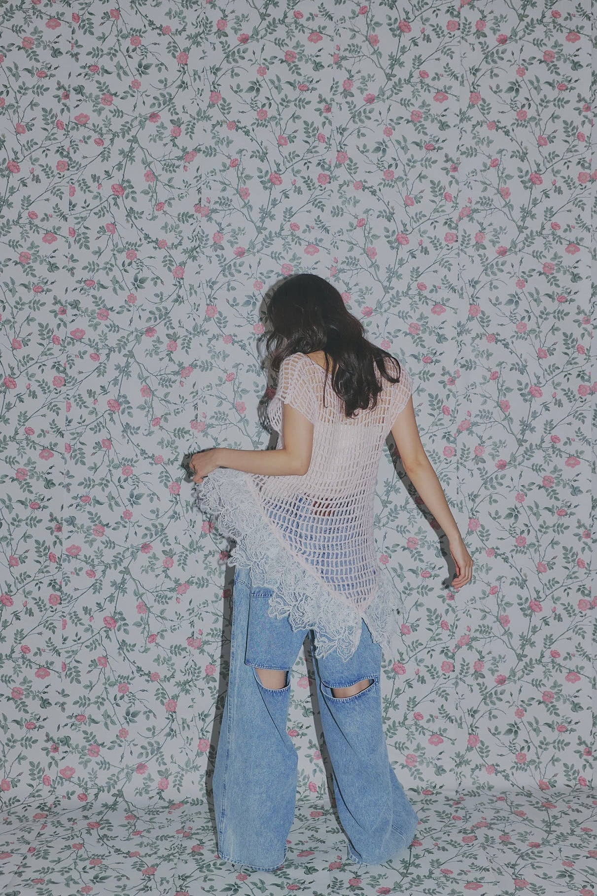 lace docking mesh knit