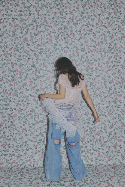 lace docking mesh knit
