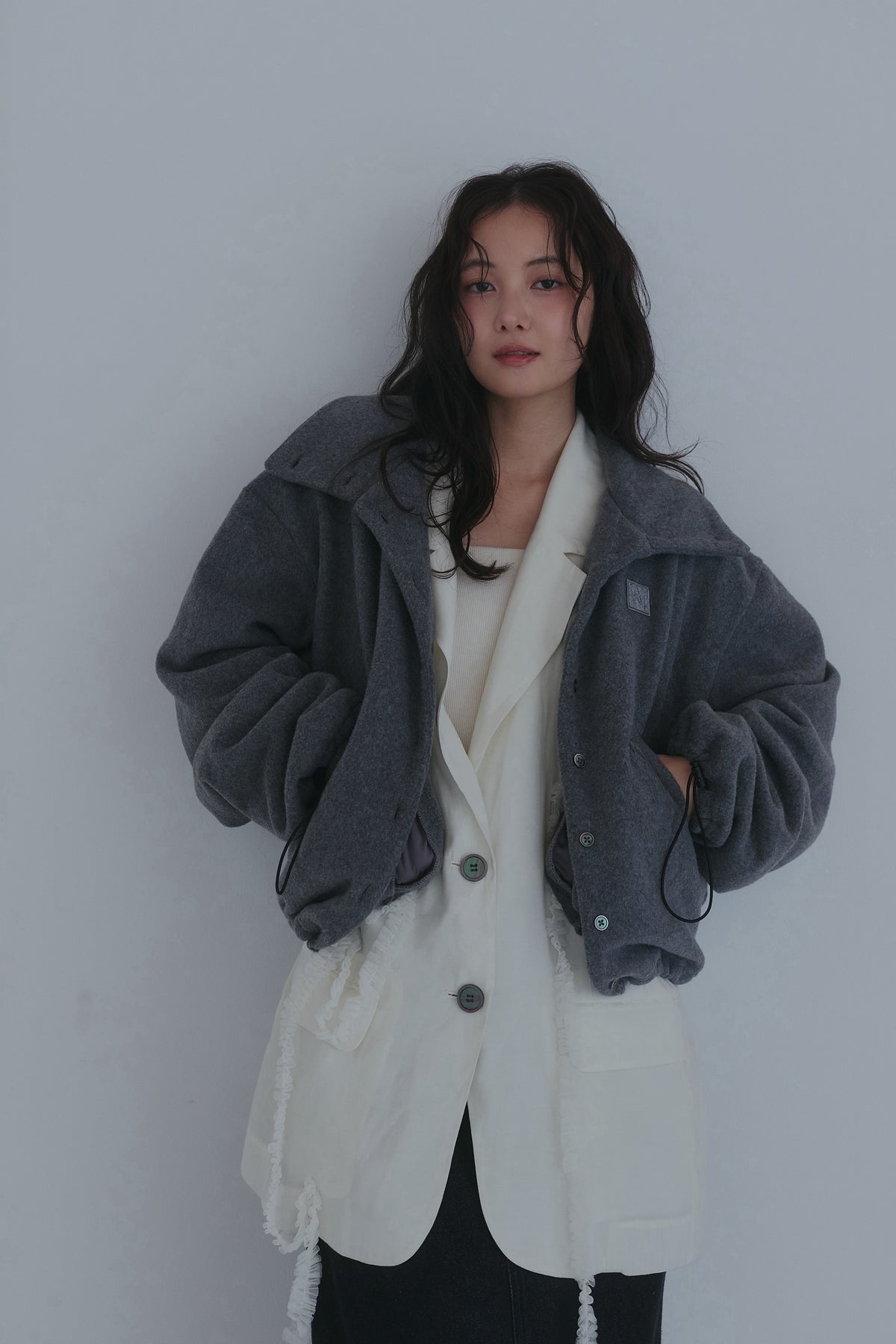 lace pocket fleece jacket