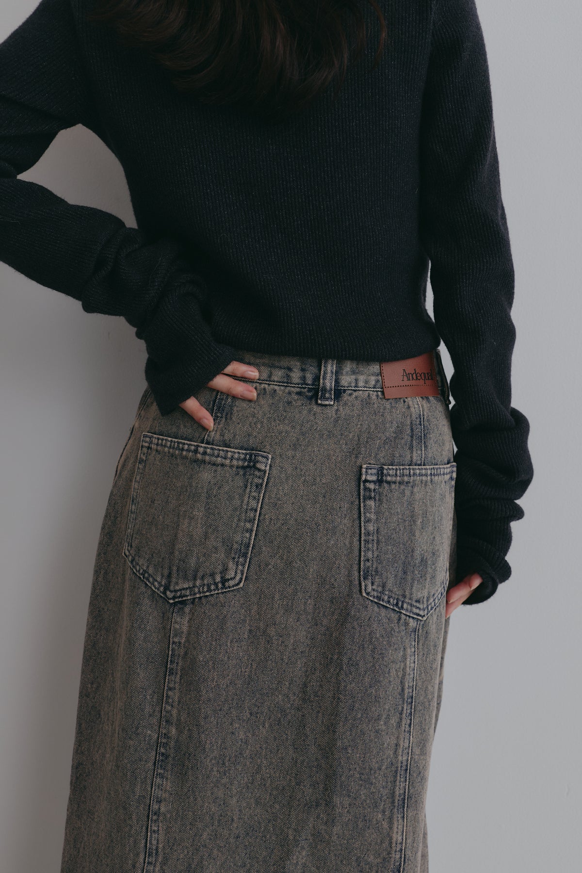 embroidered denim skirt