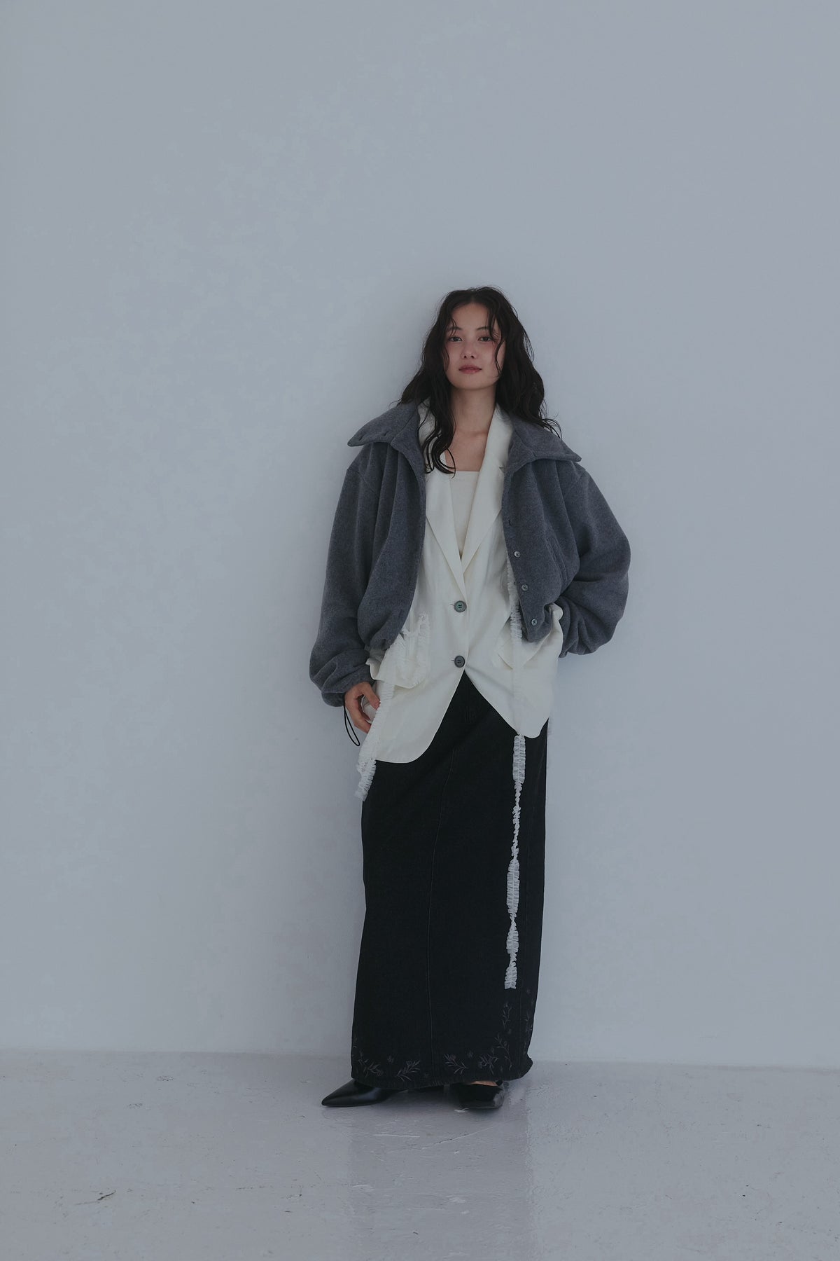 lace pocket fleece jacket