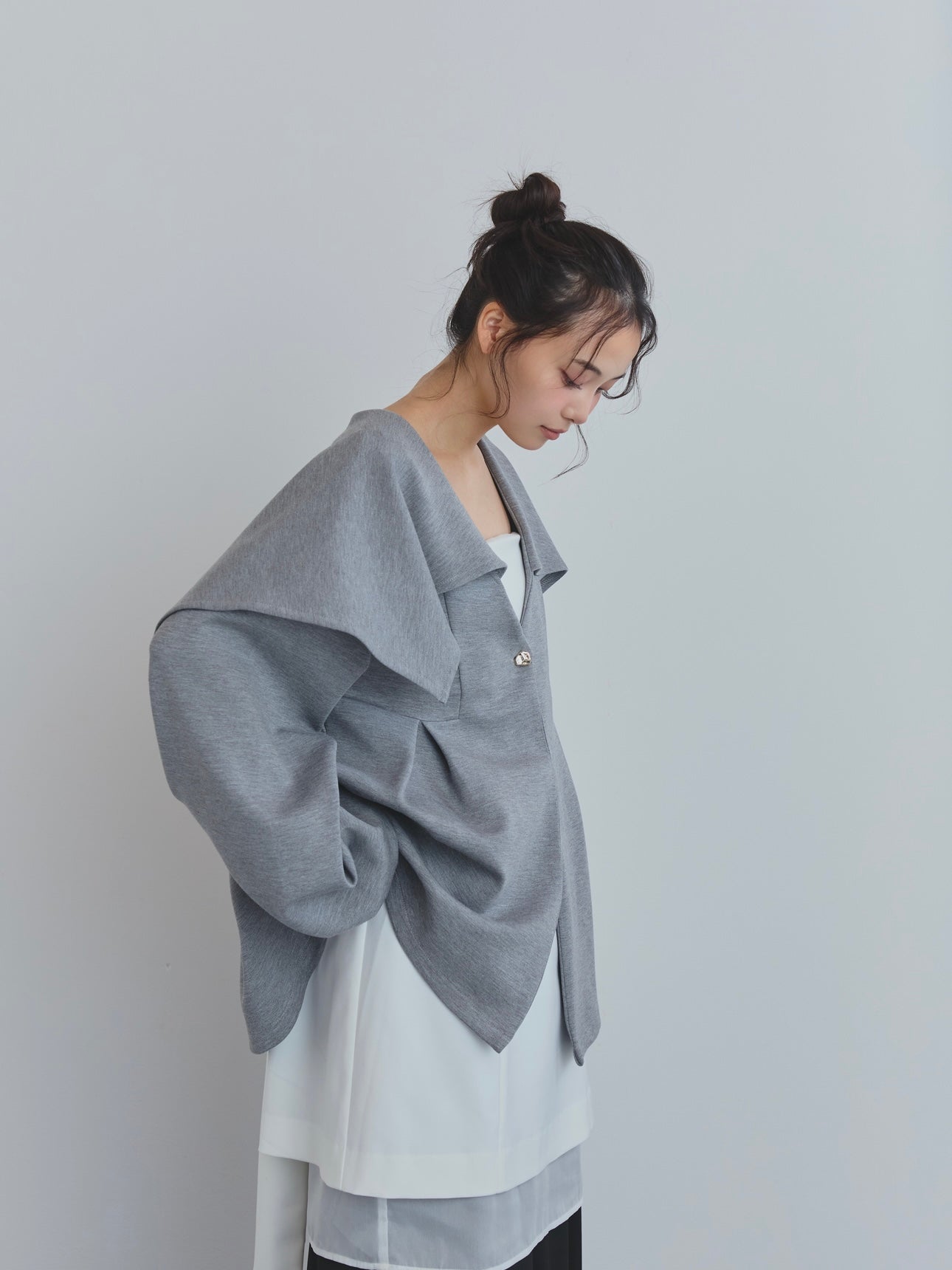 big collar peplum sweat