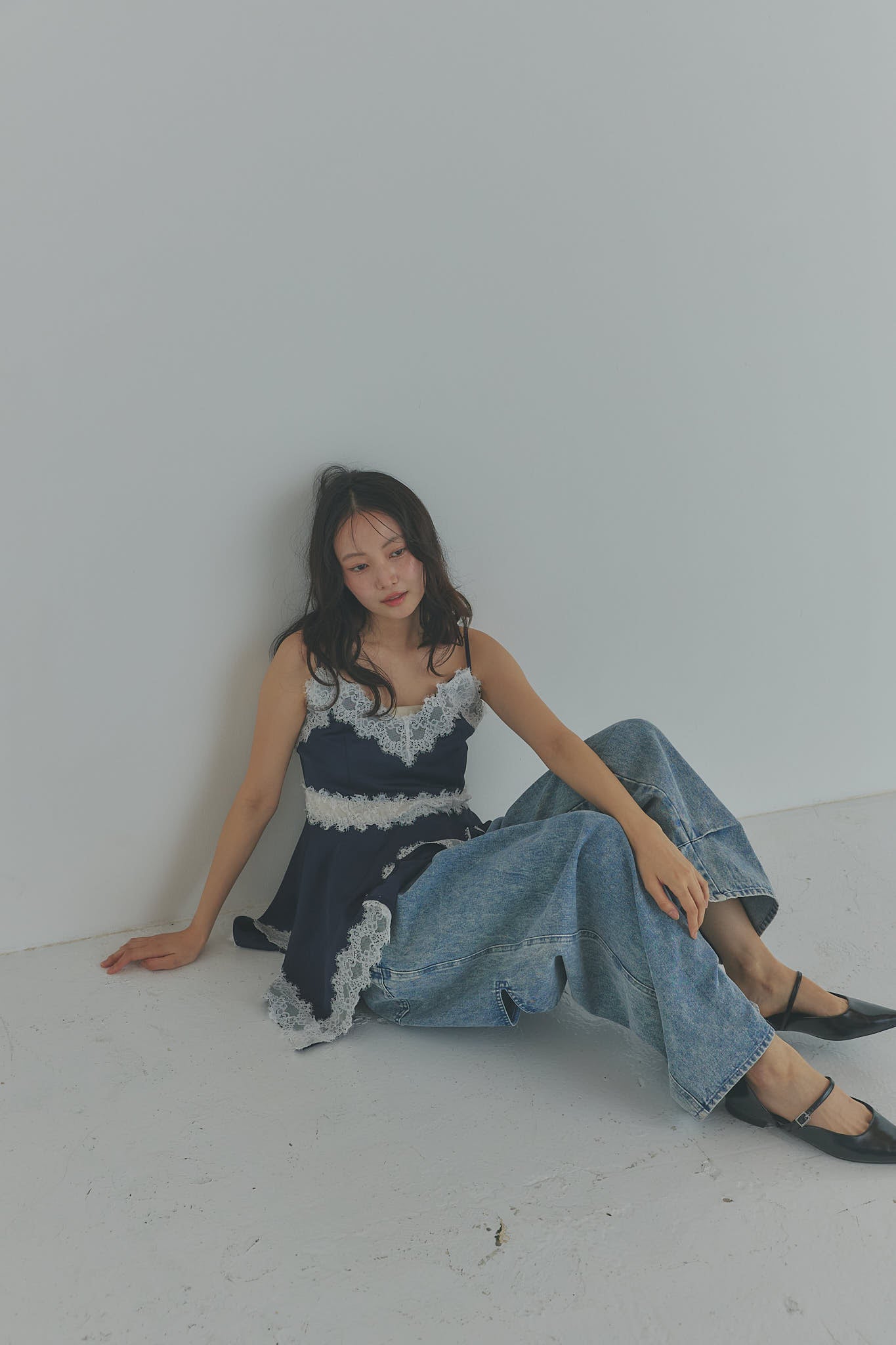 asymmetry lace camisole［6月下旬お届け］