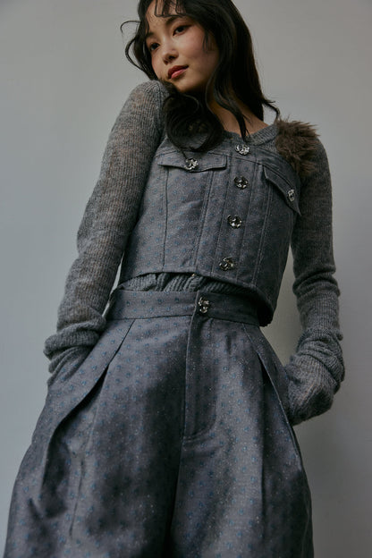wave design sheer knit