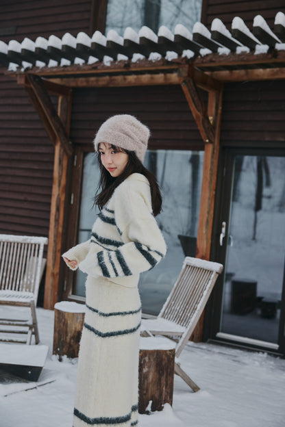nuance border collar knit