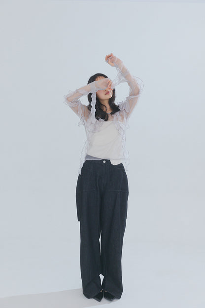 random ribbon sheer tops
