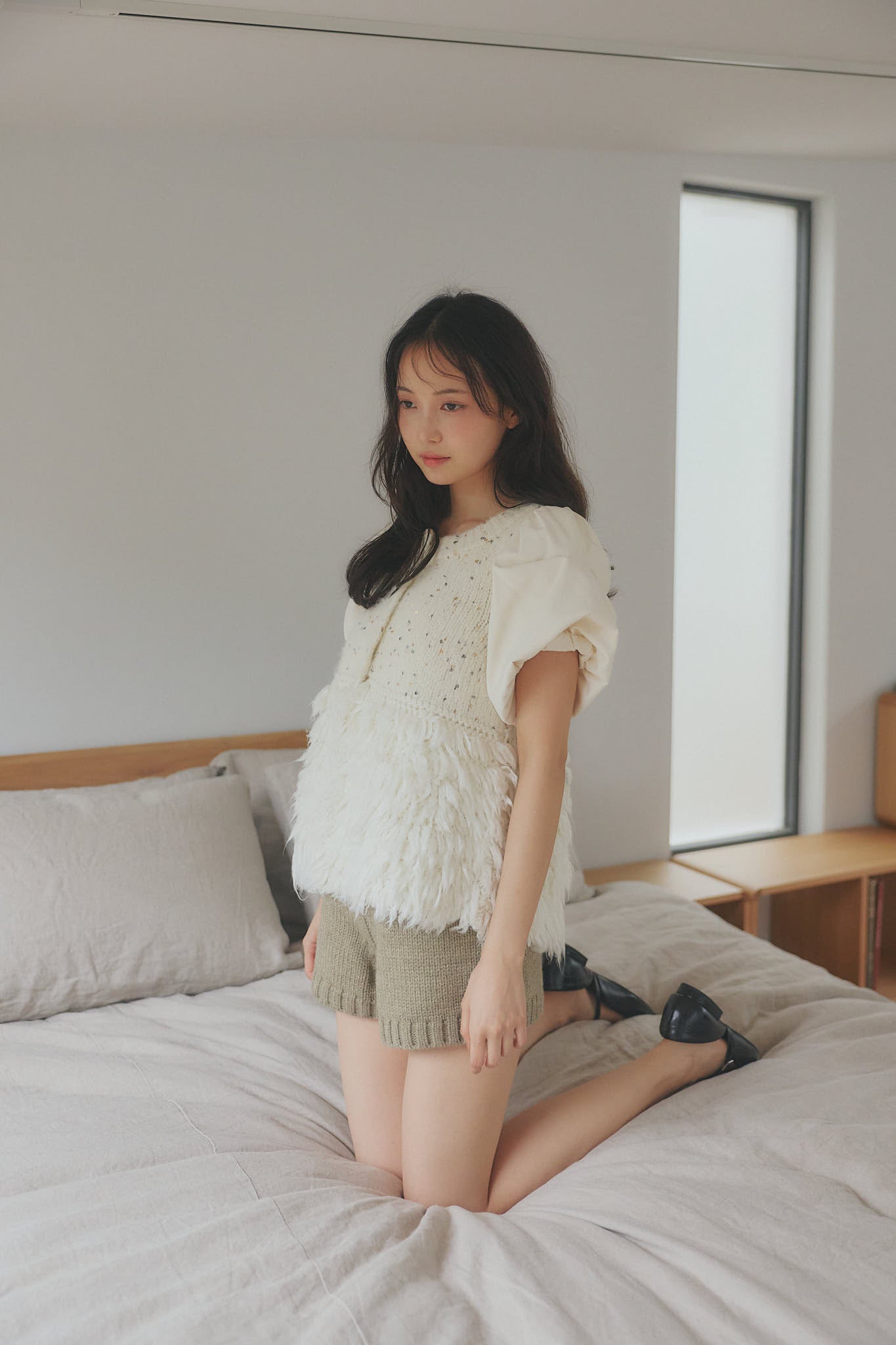 fringe design glitter summer knit