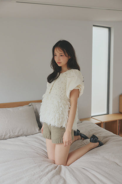 fringe design glitter summer knit