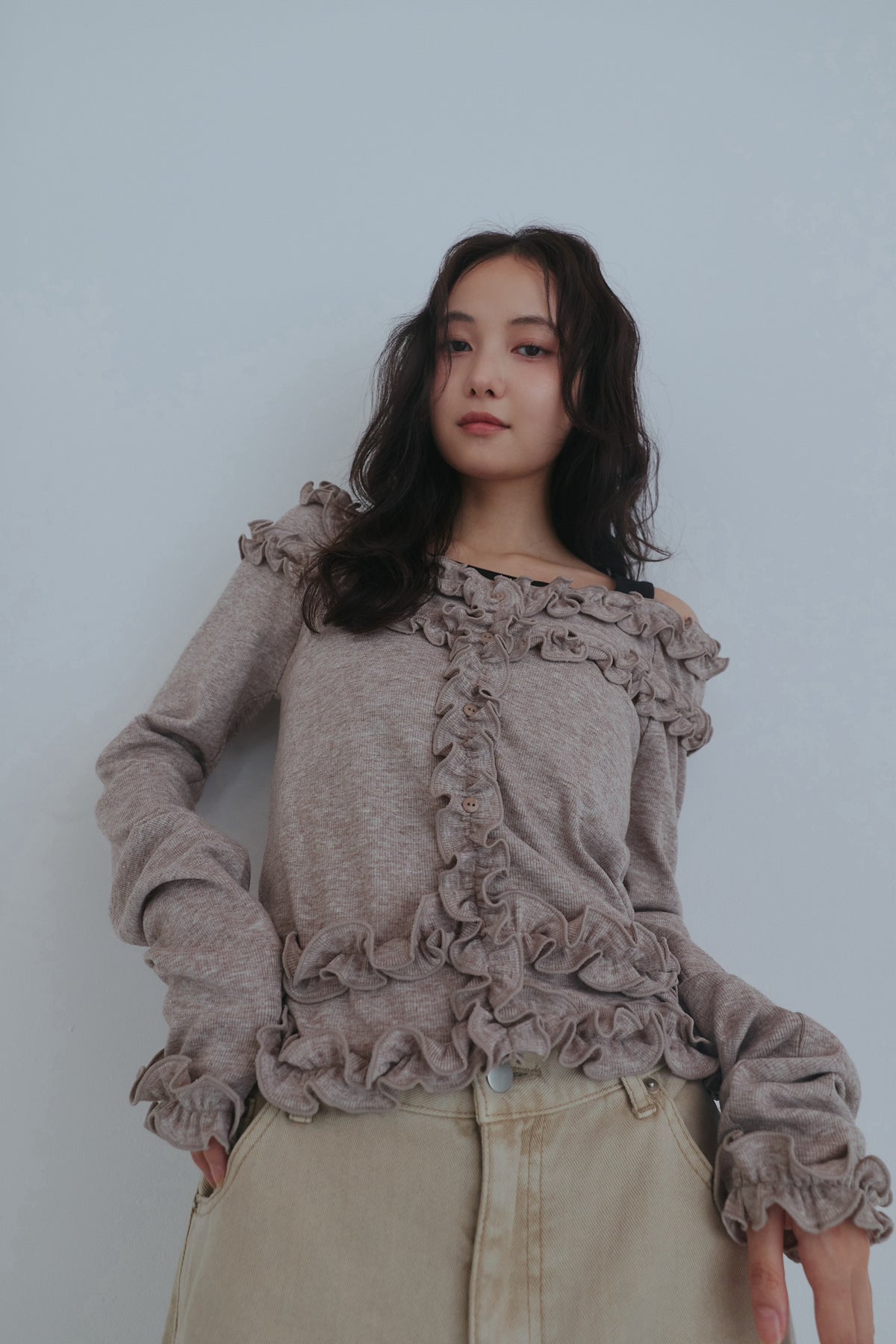 bicolor layered rib knit