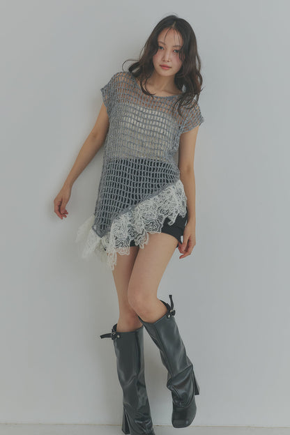 lace docking mesh knit