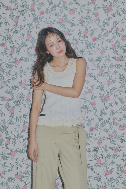 sheer rib frill tops