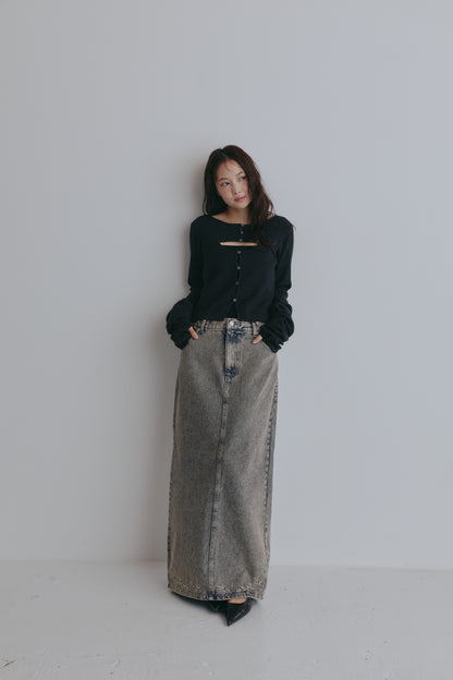 embroidered denim skirt