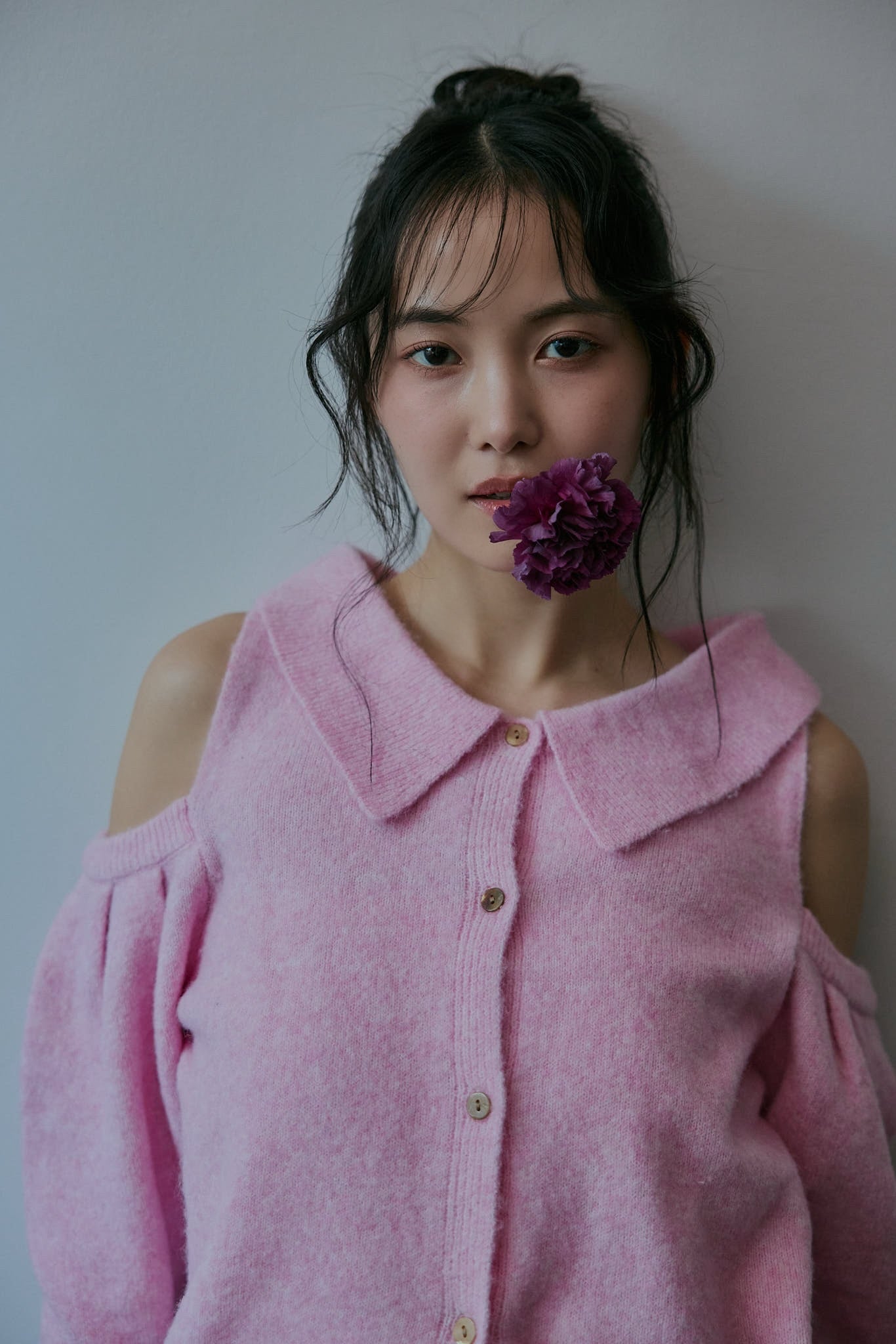 collar design shoulder knit