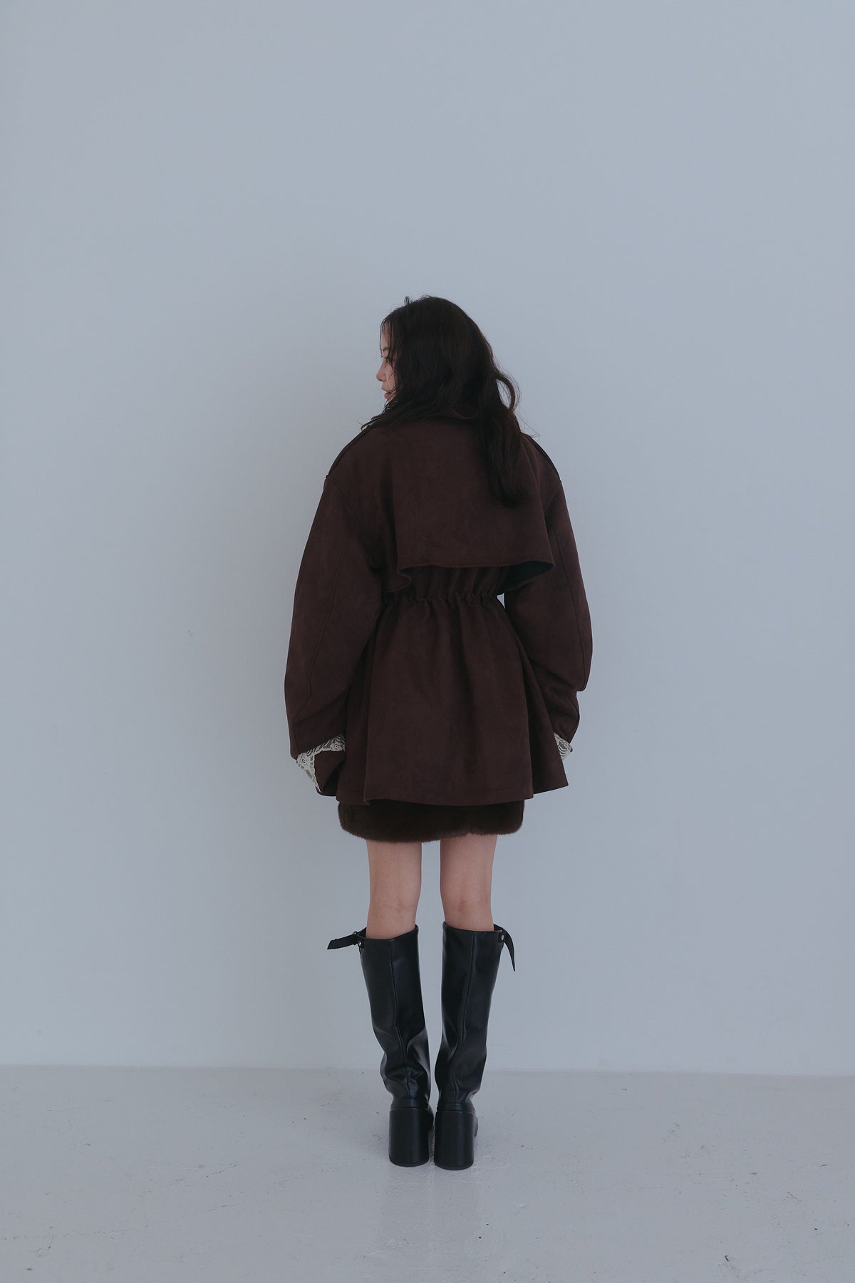 drawstring trench jacket