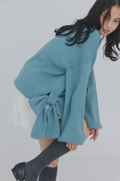 hole ribbon spring cardigan