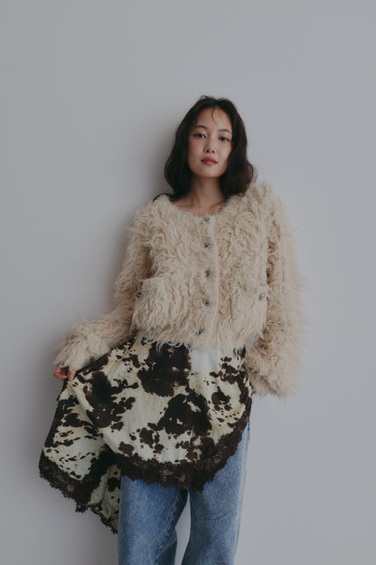 unique button short cardigan