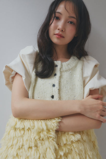 fringe design glitter summer knit