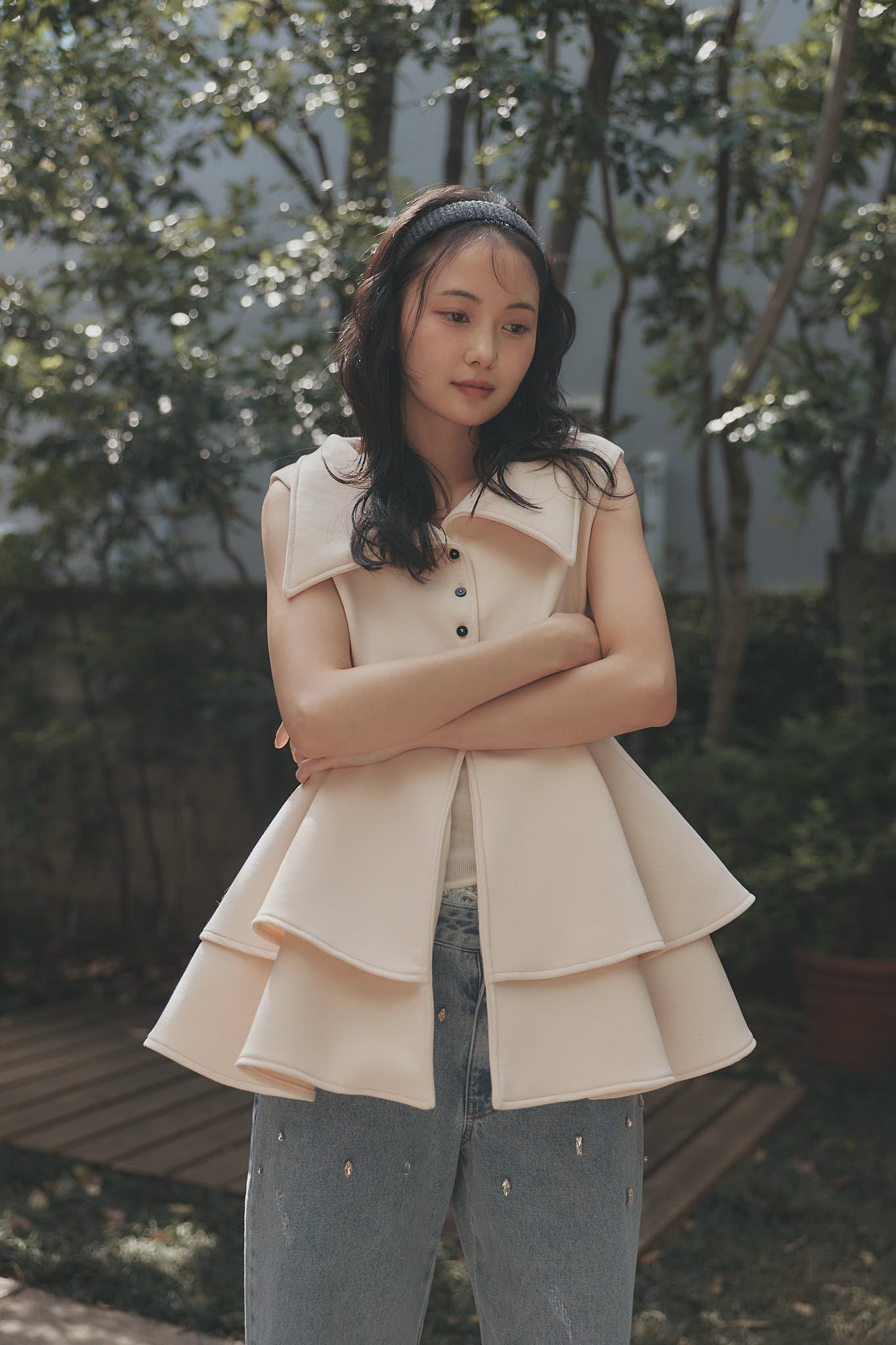 collar design peplum tops
