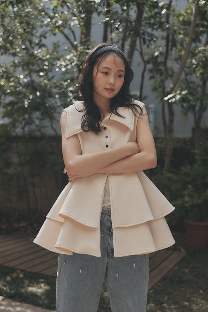 collar design peplum tops