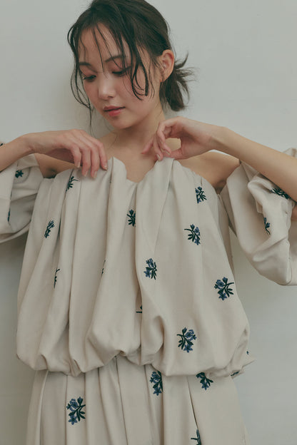 embroidery off shoulder blouse