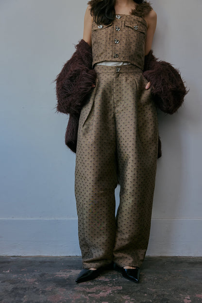 jacquard tuck pants