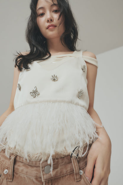 feather design bijou bustier