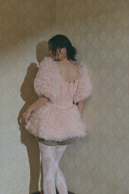 soft sparkle tulle blouse