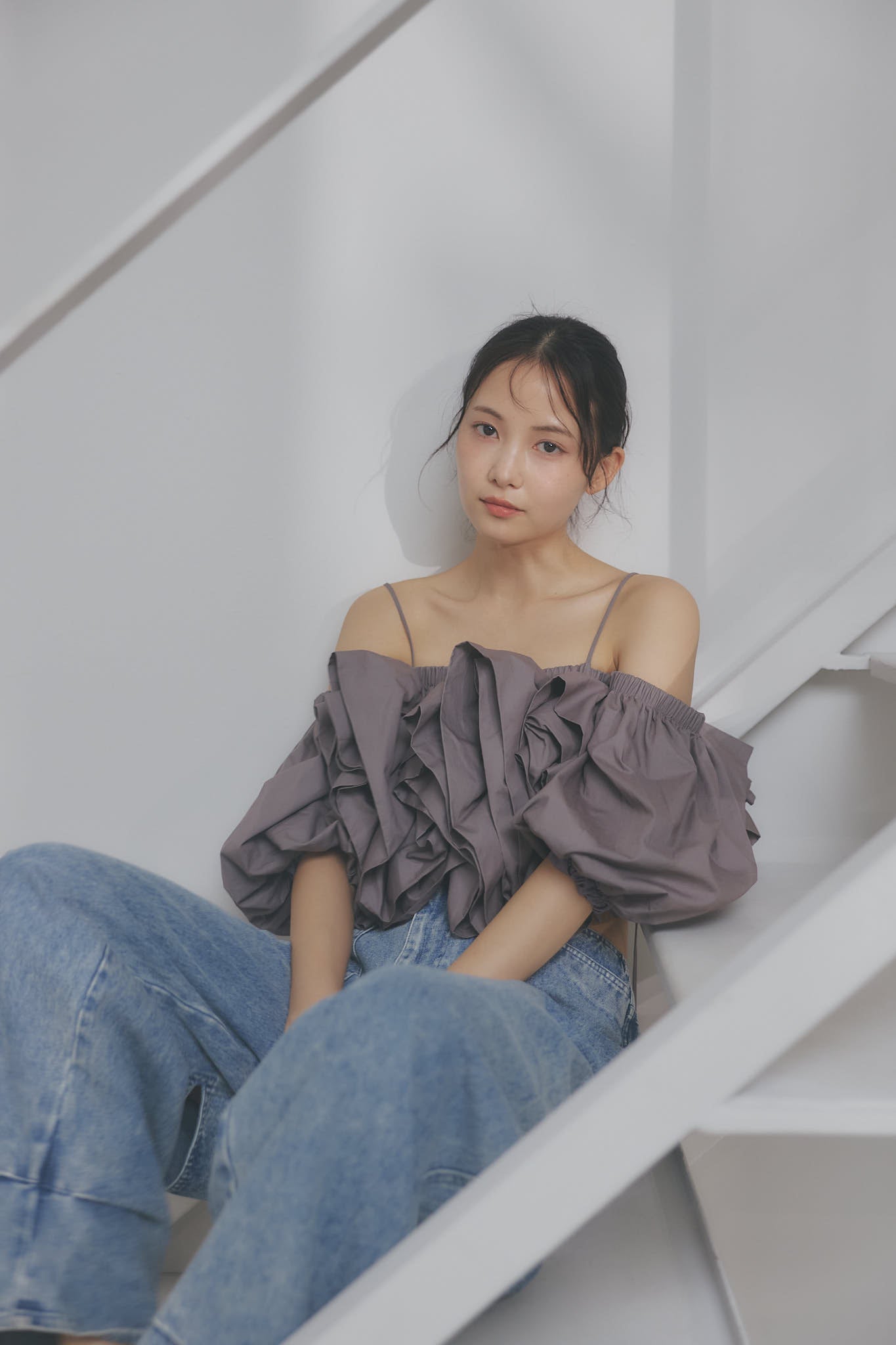 volume off shoulder blouse – andequal