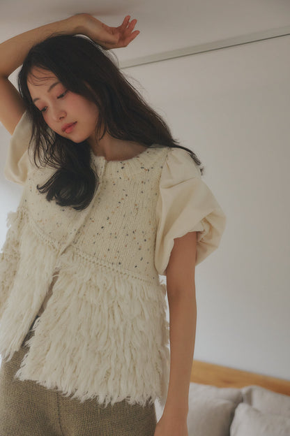 fringe design glitter summer knit