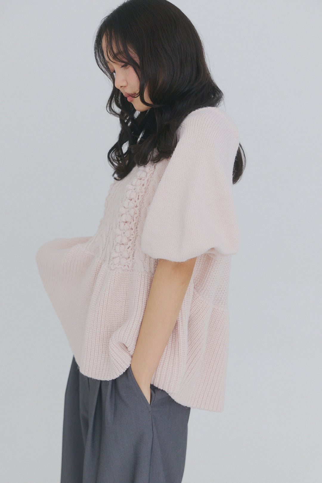 flower cable design knit