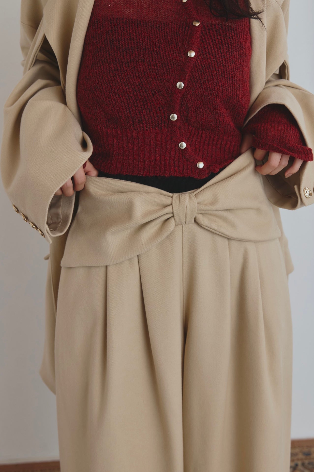 waist ribbon design pants – andequal