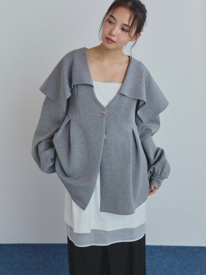 big collar peplum sweat