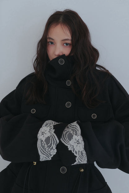 drawstring trench jacket