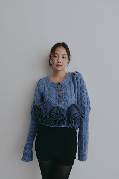 corsage knit cardigan