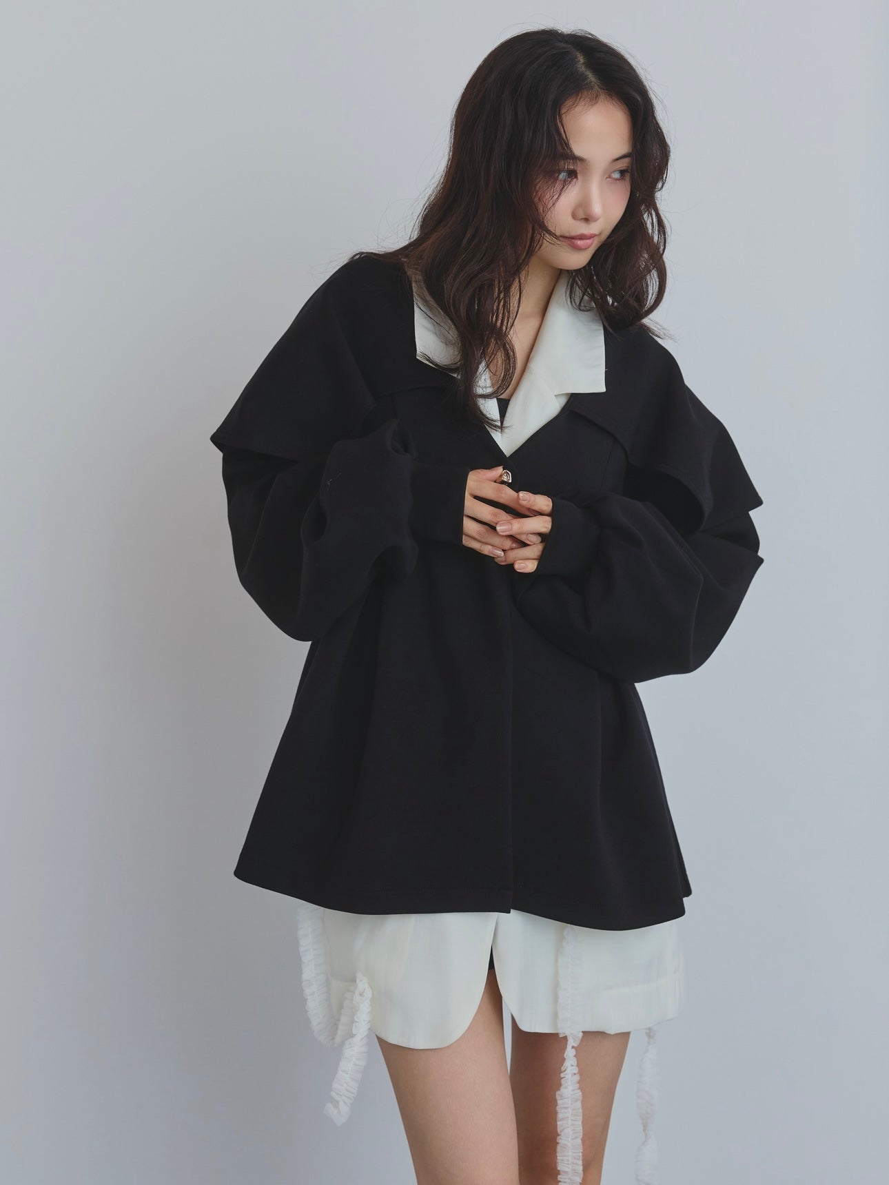 big collar peplum sweat