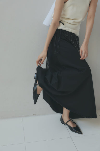 spangle layered sweat skirt