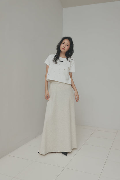 spangle layered sweat skirt