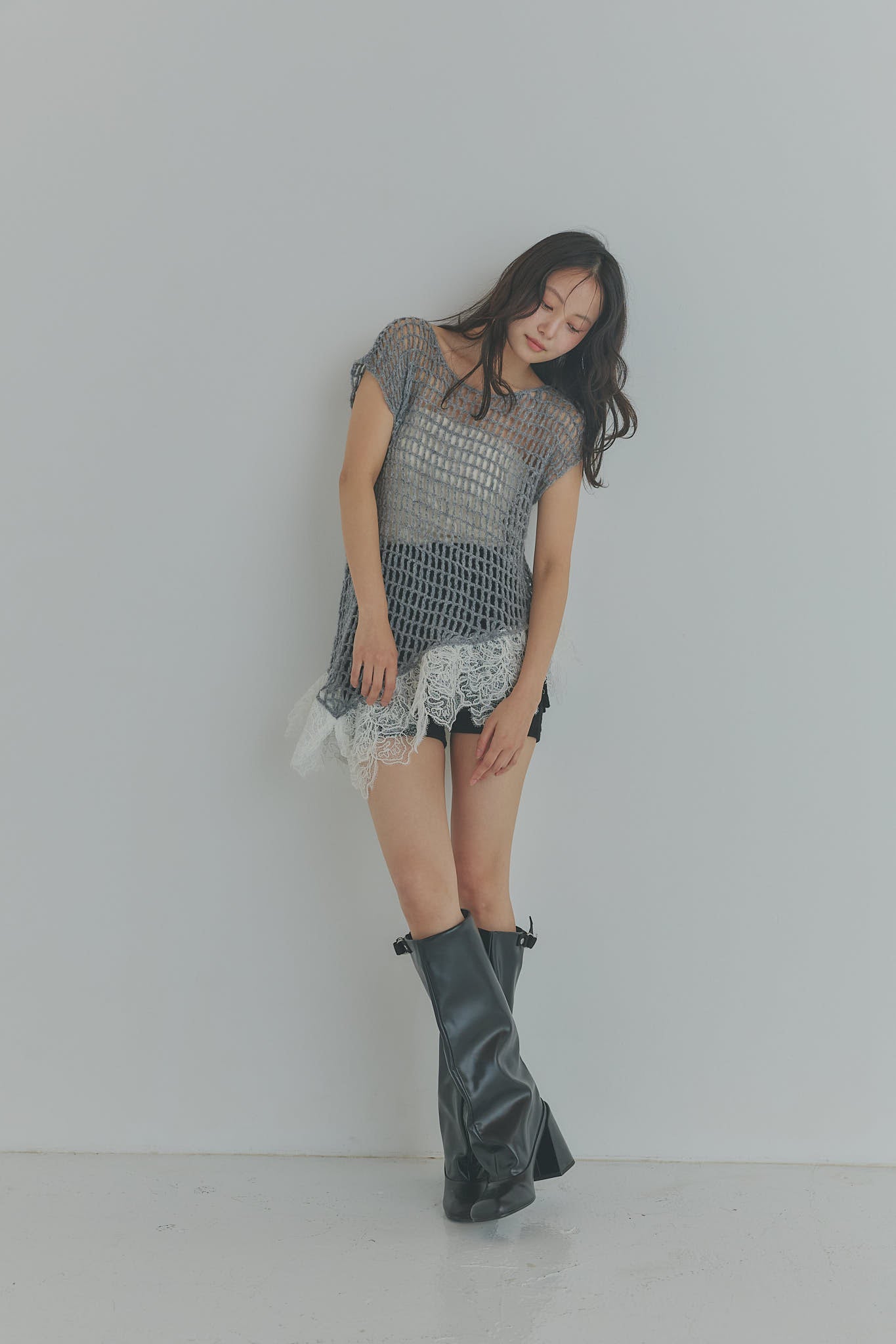 lace docking mesh knit