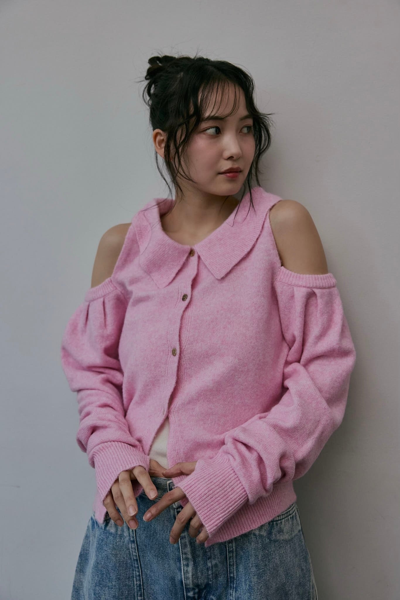 collar design shoulder knit