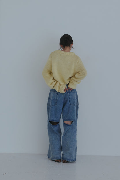 gold button pocket knit