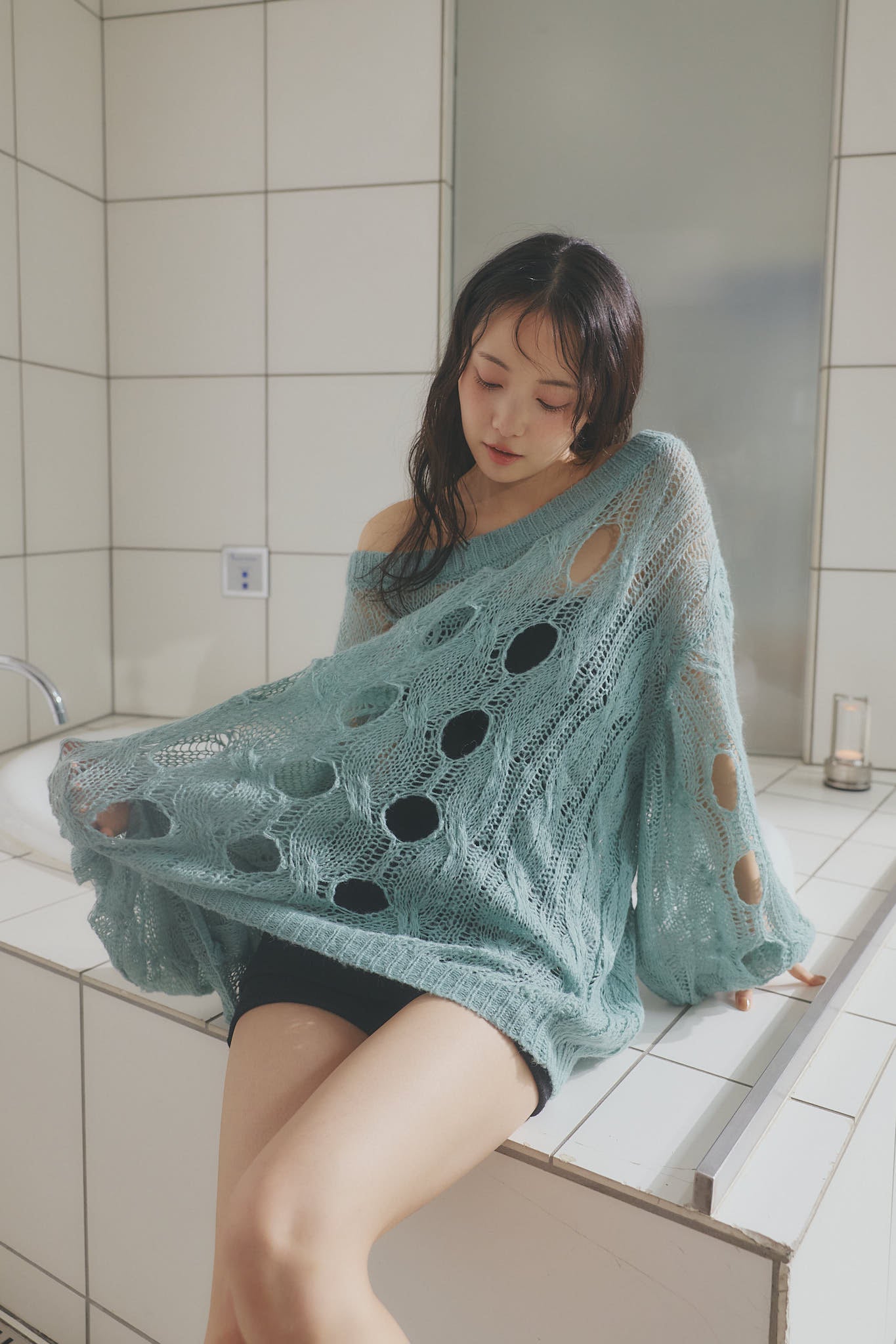 トップス Andequal ''cloudy sheer knit,, cloudy sheer knit – andequal