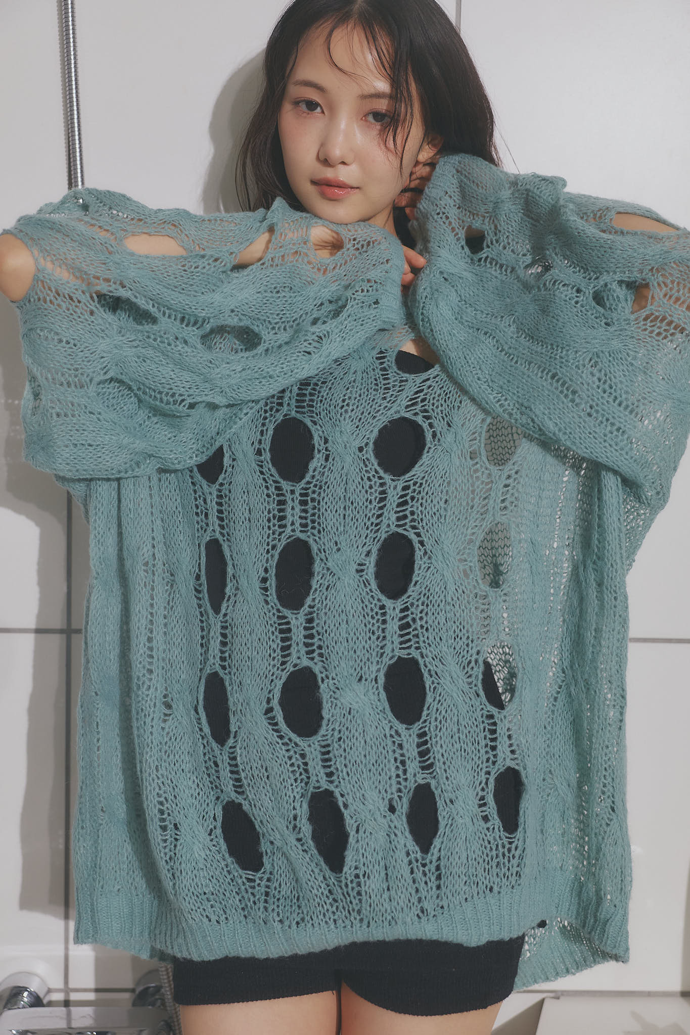 トップス Andequal ''cloudy sheer knit,, cloudy sheer knit – andequal