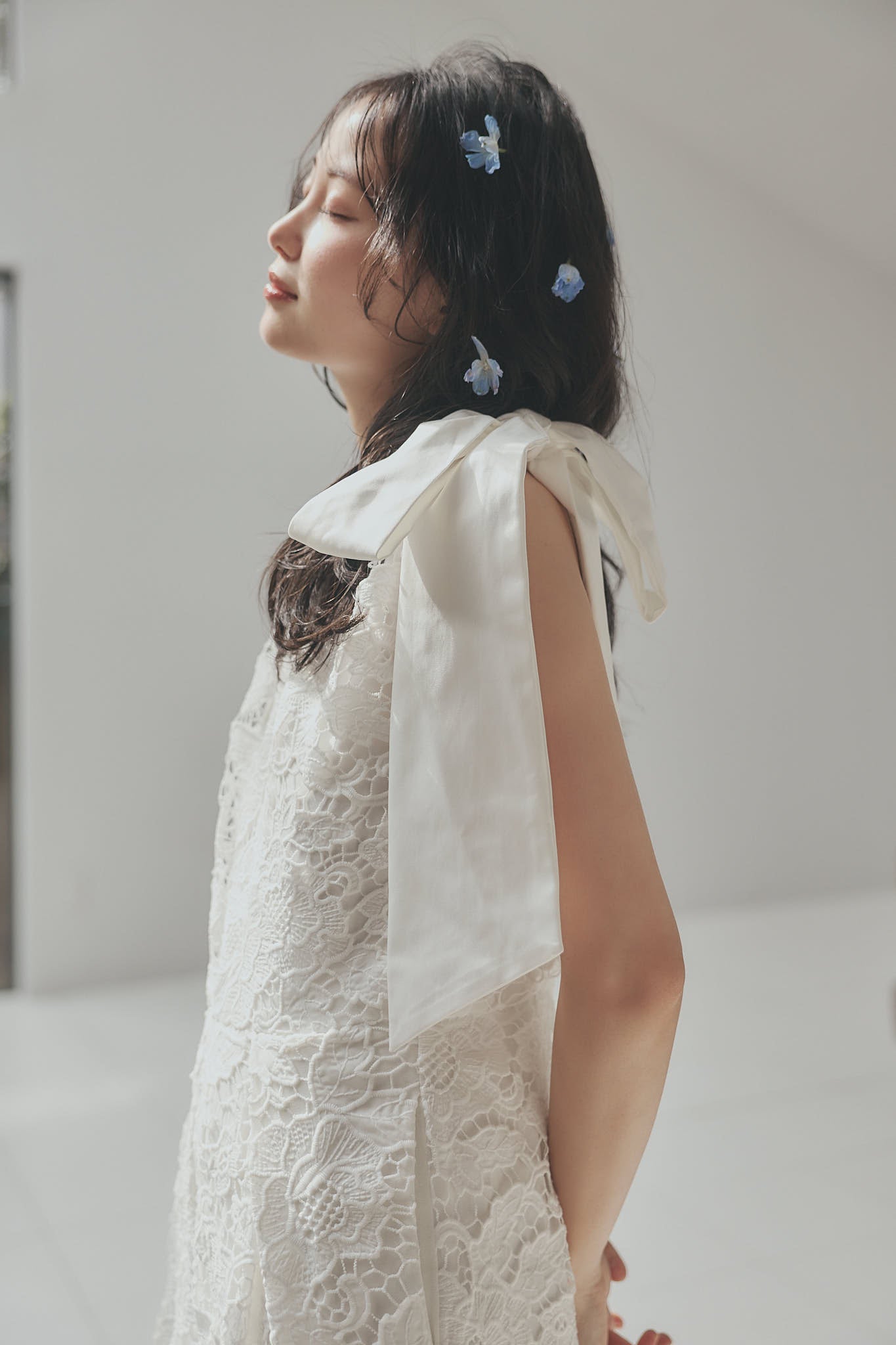 ribbon shoulder lace combinaison