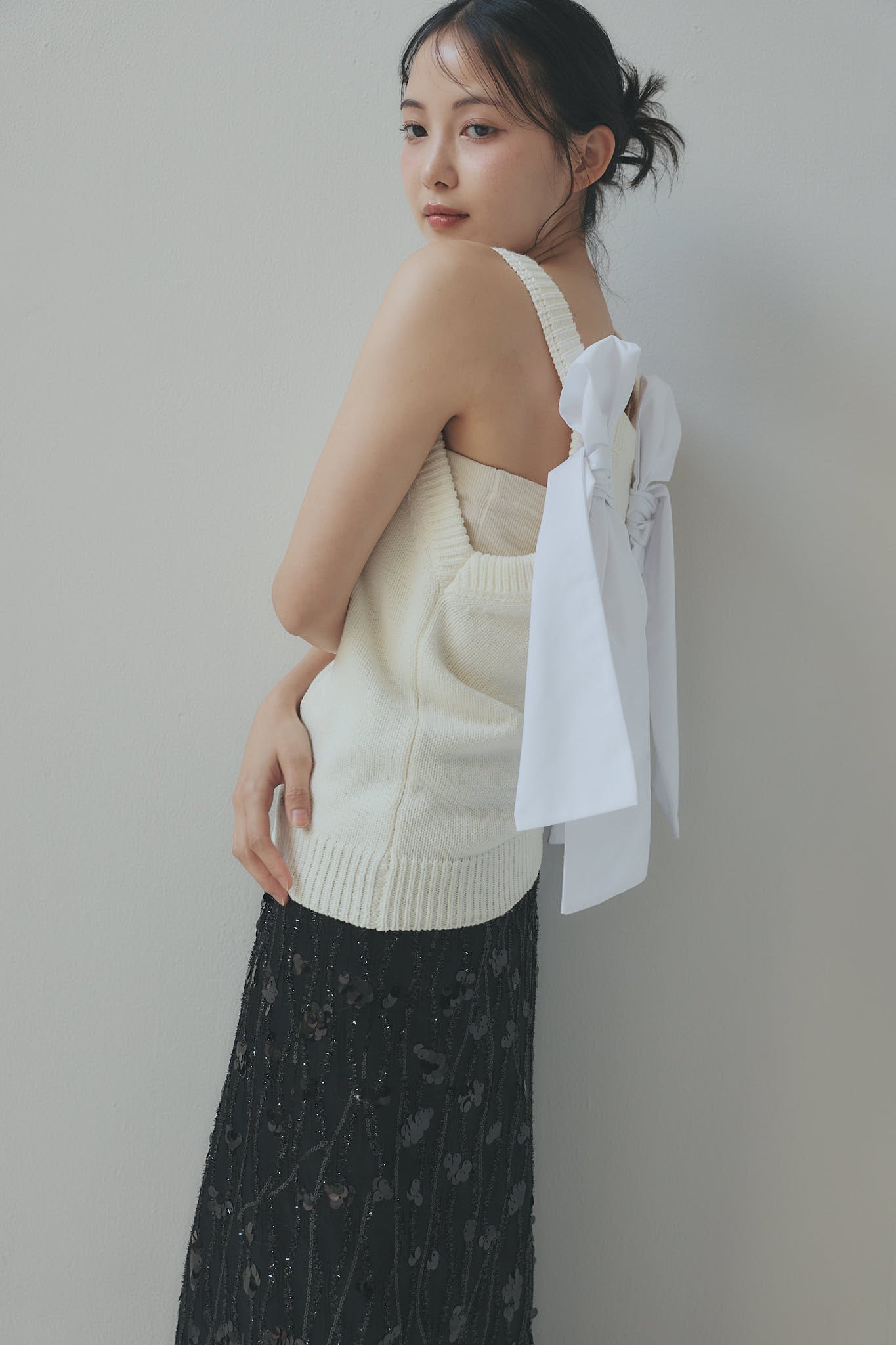 spangle layered sweat skirt