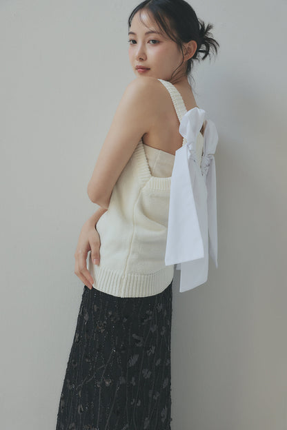 spangle layered sweat skirt