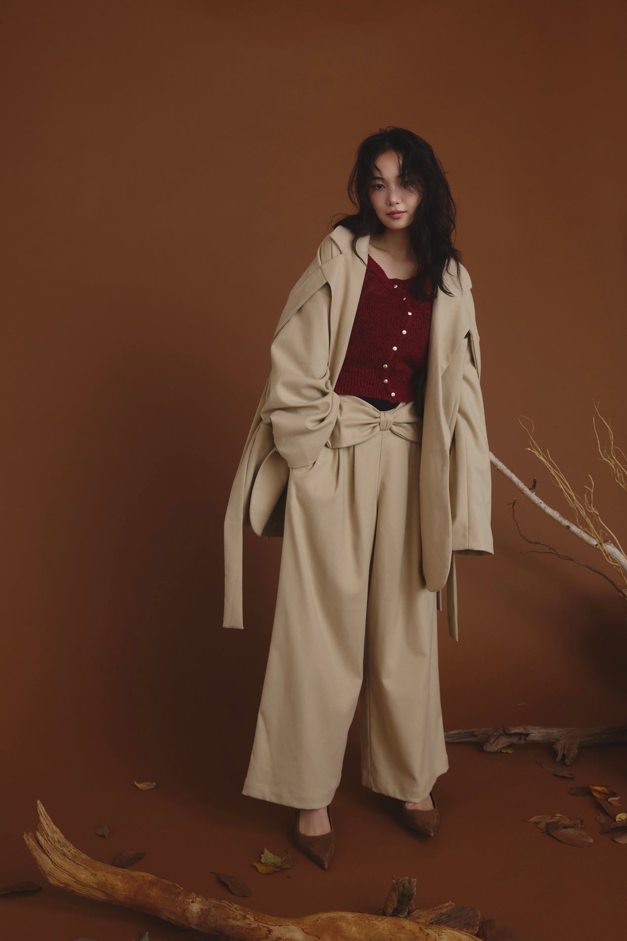 waist ribbon design pants – andequal