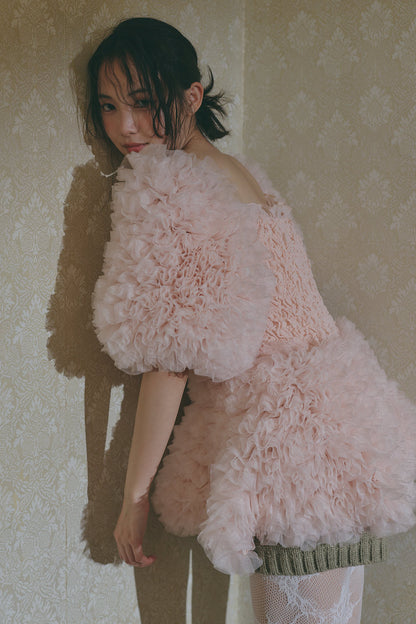soft sparkle tulle blouse
