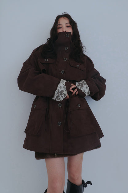 drawstring trench jacket